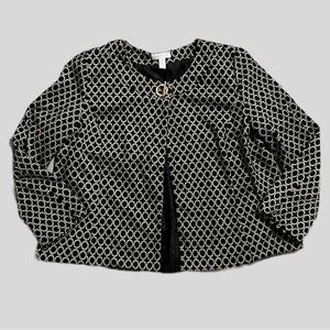 Charter Club Black & White Chainlink Pattern Jacket Womens Sz Large High Quality